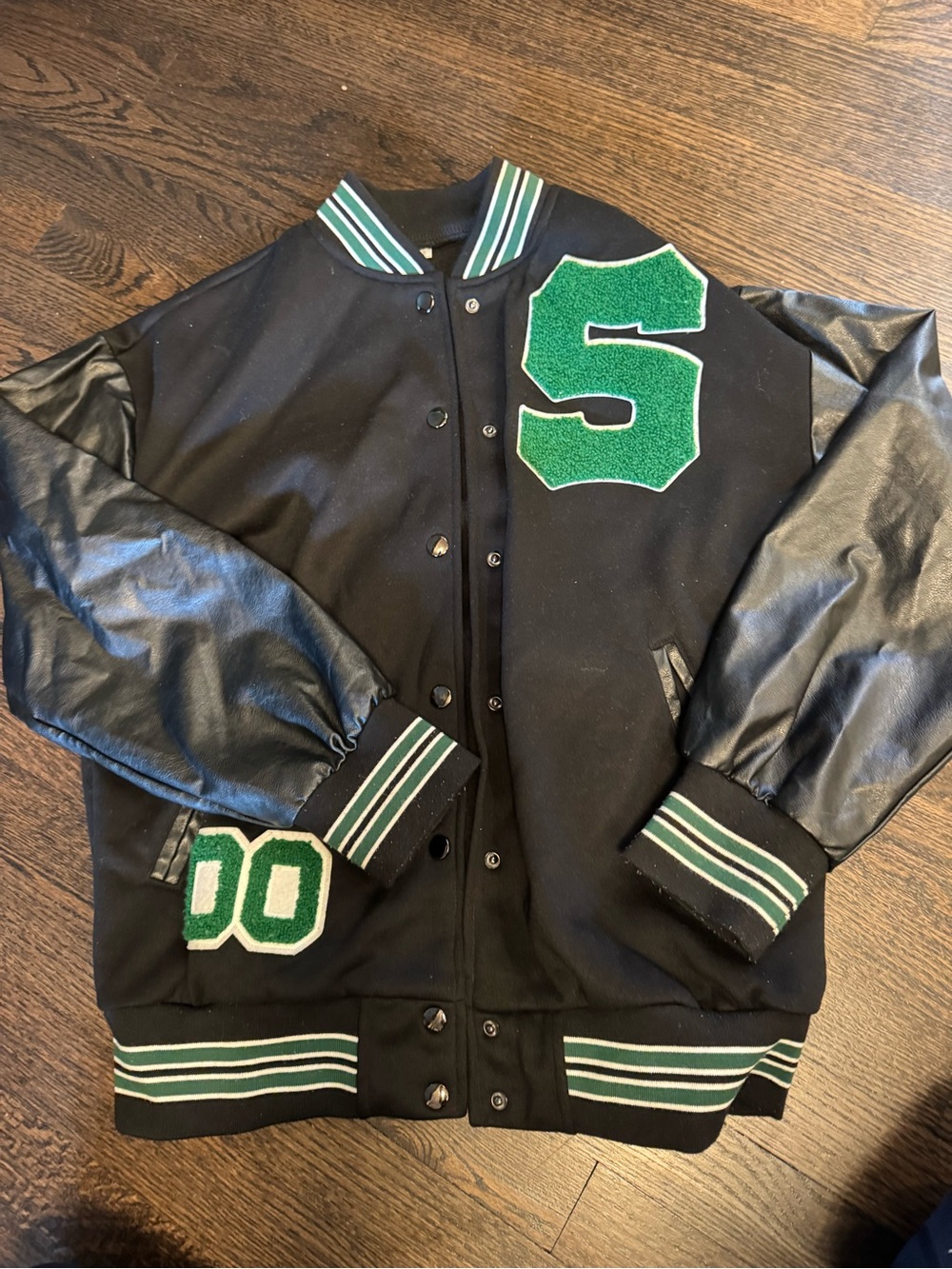 MSU Black & Green Varsity Letterman Jacket